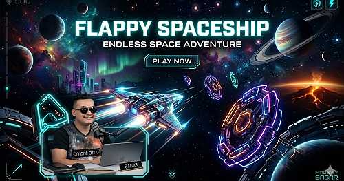 Flappy Spaceship Game 🚀 | Free Endless Space Adventure Game Online | Play Offline Mobile Game Made by Sagar