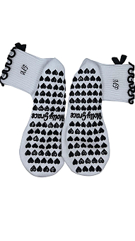Offering - Black and White Grip Socks | MollyGrace